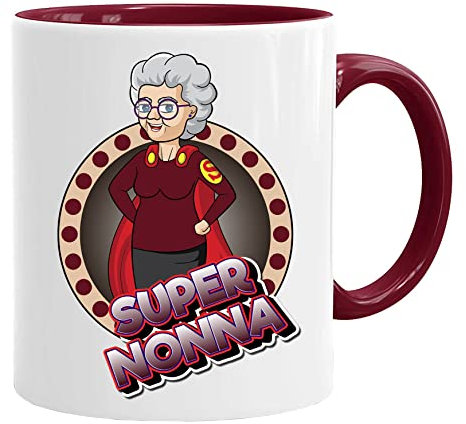 Acen Merchandise Super Hero Tazza/Mug - Super Nonna Migliore del Mondo - Idee Regali Festa del papà/Buon Compleanno/Tazze Originali di caffè. Ceramica 350 ml