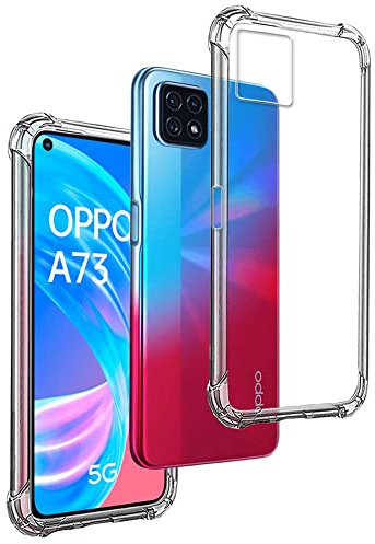 REY Transparent Silikonhülle TPU Anti-Shock für Oppo A73 5G - A72 5G - A53 5G, Handyhülle Premium Kratzfest TPU Durchsichtige Schutzhülle