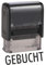 Selbstfärber Imprint/Lagertext – GEBUCHT - von Kaufhaus2010 - Lagertextstempel zur Kennzeichnung von Dokumenten 37 mm lang