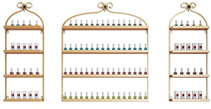 XD Designs Products Floating Shelves Wall-Mounted Metal Nail Polish Display Stand,6 Tier Nail Polish Organizer Wall Rack Holder for Spa,Beauty Lovers