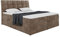 MEBLINI Boxspringbett mit Bettkasten - Gepolstert Doppelbett mit Matratze und Topper - Polsterbett mit Stauraum - Bett mit Kopfteil - Stauraumbett - Drago - 160x200 - H3/Braun Samt
