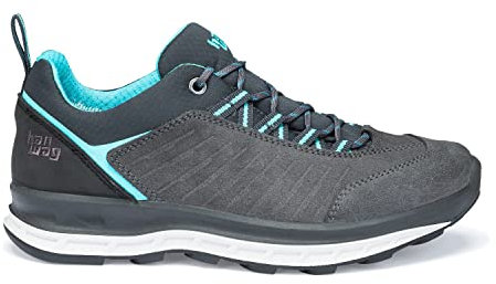Hanwag W Blueridge Low Lady Ll Grau - Innovativer Leichter Damen Leder Wanderschuh, Größe EU 36 - Farbe Asphalt - Ocean