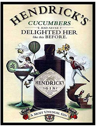 Hendricks Gin Never Delighted Her Like This Before Vintage Style Metal Advertising Wall Plaque Sign 8 X 12 inch