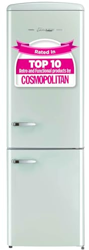 Unique Appliances Classic Retro Refrigerator, Electric Bottom-Mount Fridge with Intuitive Control Panel, 4 Glass Shelves, and 3 Freezer Drawers, Frost-Free, 12 cu./ft., Summer Mint Green