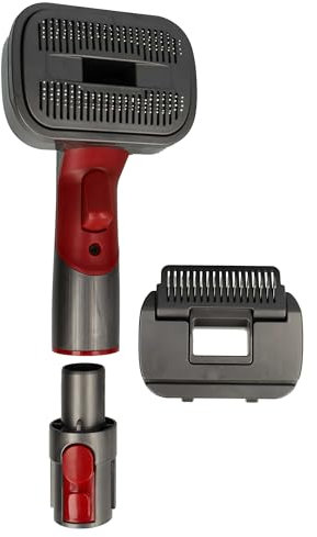 vhbw 2-in-1 Tierhaar-Bürste kompatibel mit Dyson V7 Fluffy, V7 Animal Pro, V7 Animal Extra Staubsauger - Selbstreinigend, Inkl. Anschluss-Adapter