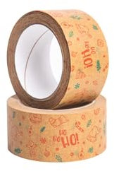 BUDMAT Klebeband Weihnachten Packband Frohe Weihnachtsklebeband aus Papier 50mm/40m 1 Rolle