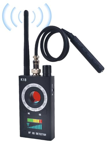 LUNEIE Micro Espion Détecteur, Bug Détecteur RF sans Fil, Détecteur de Micros GPS, Detecteur de Camera et Micro Espion, Détecteur de Bugs pour pour Bureau à Domicile Hôtel