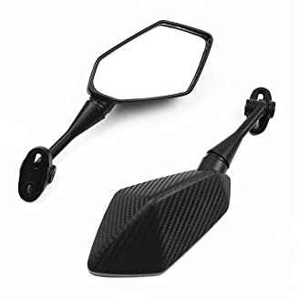 HEXEH Rückspiegel Für Yamaha Für YZF R1 R6 R25 R15 R125 R3 R1S R1M FZ6R Spiegel Motorrad Roller Rückspiegel Carbon Look Schwarz Lenkerspiegel(Carbon A)