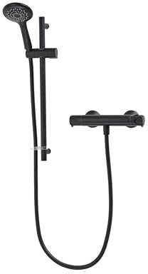 Triton Showers | Tian Bar Mixer Black | Thermostatic Shower Mixer Set | Black | Handheld Shower | Anti Scald Shower | Mixer Bar Kit | 5 Year Guarantee | 5 Spray Patterns