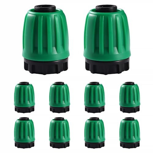 VooGenzek 10 Piezas Accesorios de Riego Tapones de Extremo para Tubos 16mm, Adaptador de Riego por Goteo, Conectores de Púas de Manguera para Sistemas de Riego, para Césped, Jardín (Verde)