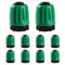 VooGenzek 10 Piezas Accesorios de Riego Tapones de Extremo para Tubos 16mm, Adaptador de Riego por Goteo, Conectores de Púas de Manguera para Sistemas de Riego, para Césped, Jardín (Verde)