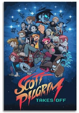 greb Filmposter Scott Pilgrim Takes Off, Raumdekoration, ästhetisches Poster, künstlerisches Poster für Schlafzimmer, Wohnzimmer, Wände, 30 x 45 cm, ungerahmter Stil