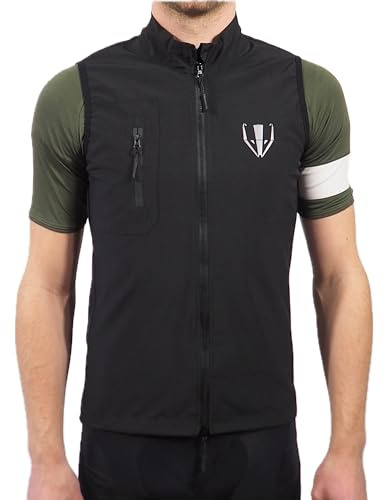 DACHS Ultralätt cykelsportgilet – andningsbar, vattenavvisande, reflekterande cykelväst – män, svart, XXL