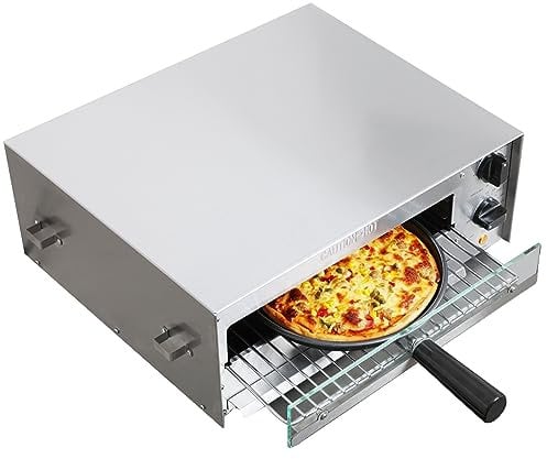 CROSSON Four électrique pour pizza surgelée d’intérieur avec minuterie de 30 minutes, porte vitrée et éclairage intérieur, 230V/1450W(FPO-13 EU)