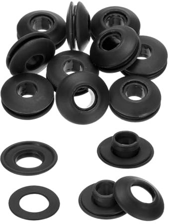 QUARKZMAN 10 Pièces Œillets en Plastique pour Bâches, Œillets en Plastique Inoxydables pour Bâches de Camion, Rideaux Textiles, Tentes, Bâches de Piscine, Auvents, Banderoles, Noir