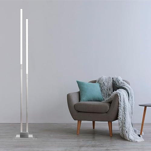 MeLiTec LED Stehlampe, Wohnzimmer Stehlampe, Wifi Stehlampe, Alexa, Google Assistant, RGB, beidseitige Beleuchtung