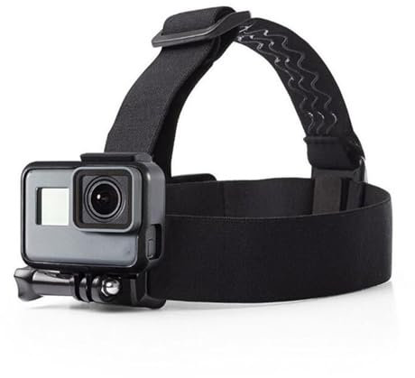 Head Strap Mount, Adjustable Action Camera Head Mount Strap, Elastic Head Harness Cameras Accessories Compatible with Hero 12 11 10 9 8 7 6 5 4 Session Black Silver Fusion Max DJI Osmo AKASO Apeman