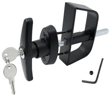 Splenssy Shed Door Latch T-Handle Lock Kit with 2 Keys, 4-1/2'' Door Lock for Playhouses Chicken Coops Camper Storage Barn Shed Door Zinc Alloy Hardware Lock Set - 4½ and 5½ Stem