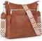 LUROON Umhängetasche Damen Mittelgroß, Leicht Leder Handtasche Damen Kleine mit Vielen Fächern Crossbody Bags Damenhandtasche mit Verstellbar Breitem Schultergurt