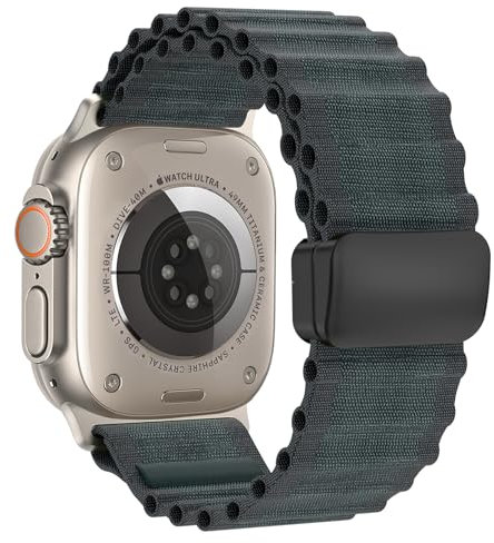 Cinturino per Apple Watch Ultra/Ultra 2 49mm, Regolabile Sport Nylon Cinturino Compatibile con Apple Watch 49mm 46mm 45mm 44mm 42mm iWatch Series 10 9 SE/SE2 8 7 6 5 4 3 2 1