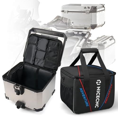 NICECNC Motorrad Gepäck Innentasche 21L, DIY Fach, Motorrad Topcase Liner mit Trittbrett, Compatible with BMW R1200GS R1250GS ADV LC 2004-2022 F850GS F750GS F700GS F800GS, 1 Stück