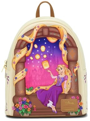Loungefly Disney Rapunzel Laterne Mini Rucksack mit Sichtfenster, Braun, keine, Braun, Einheitsgröße