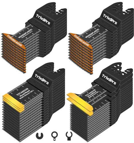 Oscillating Tool Blade Multitool Blades - TrivdPro 50pcs Multi Tool Blades Kits Oscillating Saw Blades for Metal Wood Plastic, Oscillator Blades for Multi Tool Fits Dewalt Milwaukee Ryobi Fein Bosch