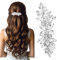LunarCharm Strass mollette per capelli, Accessori per capelli argentati da sposa per donne, fermagli con cristalli scintillanti, fermagli floreali eleganti per matrimoni, spose, capelli lunghi