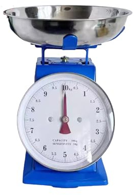 ZGFHLI Bilancia da Cucina Meccanica,Bilancia da Cucina Senza Batteria,Bilancia da Cucina retrò con Funzione Tara,Bilancia per La Cucina con Ciotola in Acciaio Inox,capacità di Carico 10 kg,20Kg,10KG