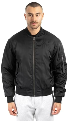 SMILODOX Bomberjacke Herren Daxton, sportliche Übergangsjacke, Stick-Logo, Pilotenjacke cleanes Design, vielseitig kombinierbar für Freizeit Streetwear Alltag und Casual Outfits