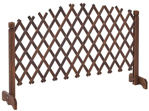 Garten Rankgitter Spalier Scherengitter Tannenholz Dunkelbraun ausziehbar 122 x 70 cm Pavarolo