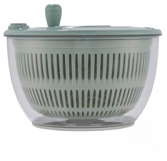 Progress Centrifuga per insalata 5 L con pulsante freno | Colapasta e ciotola integrati, base antiscivolo, plastica senza BPA, manovella, finitura verde
