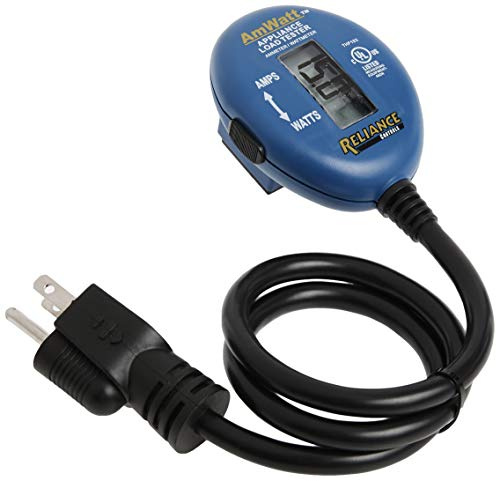 Reliance Controls Ammeter and Wattmeter THP103 AmWatt Appliance Load Tester/Plug, 1-Pack, Blue