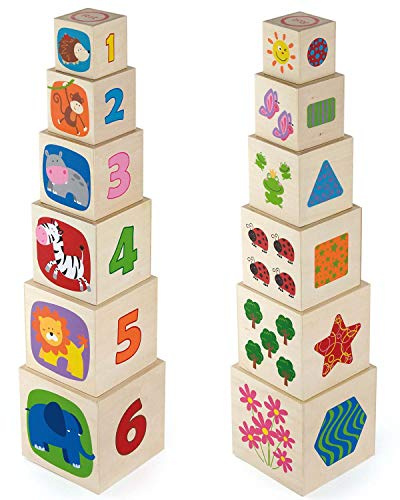 Viga Toys - Steck- und Stapelwürfel 2043586 Multi Color