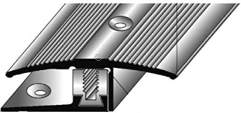 Übergangsprofil Laminat, Höhe 7-17 mm, 35 mm breit, 3-teilig, Alu, gebohrt, Flex, silber