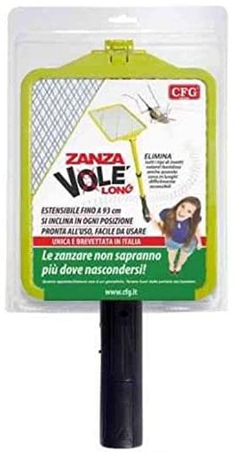 Racchetta elettrica ammazza fulmina zanzare estensibile pieghevole per soffitto
