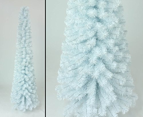 Künstlicher Weihnachtsbaum 180cm Kasan in Säulenform, 392 Zweige mit PVC-Nadeln B1 in weiß schwer entflammbar von kunstpflanzen-discount.com