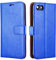 NWNK13 iPhone 5 / 5S / SE Blue Case Premium Leather Slim Book Side Open Flip Case Cover with Screen Film/Touch Pen (i