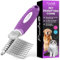 Poodle Pet - Cepillo de rastrillo para desenredar el pelo con cuchillas largas de seguridad de acero de 2.5 pulgadas para desenredar el pelo mate o anudado, accesorios de aseo seguros para perros,