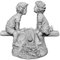 gartendekoparadies.de Jungen und Mädchen Figur auf der Wippe, Steinfigur H. 37 cm, 15 kg, Grau, frostsicher aus Steinguss für Außenbereich