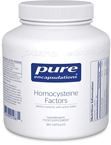 Pure Encapsulations - Homocysteine Factors - Hypoallergenic L-5-MTHF Supplement - Vitamin B6, B12, Natural Folate and Betaine - 180 Capsules