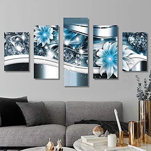 Riou DIY 5D Diamant Painting Voll,Stickerei Malerei Crystal Strass Stickerei Bilder Kunst Handwerk für Home Wand Decor Gemälde Kreuzstich Festlich Weihnachten 5PCS (Mehrfarbig T, 5PCS)
