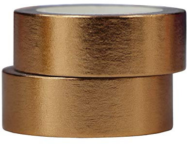 aufodara 2 Rollen 10m x 15mm Washi Tape Set Deko Klebeband Glitter Metallic Goldfarbe DIY Scrapbook Basteln (Kupfer)