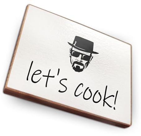 wood and color - Kühlschrankmagnet mit Spruch | Handmade aus Buchenholz als tolle Geschenkidee | (Let´s Cook)