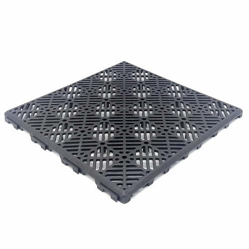 ANTIHUMEDADES Pack Ahorro 48 losetas autoventiladas (4,3m² Aprox. - Forja/Antracita) 30x30x1,5cm - Suelos Piscinas, terrazas, tarima Flotante, césped Artificial, macetas, perreras, trasteros