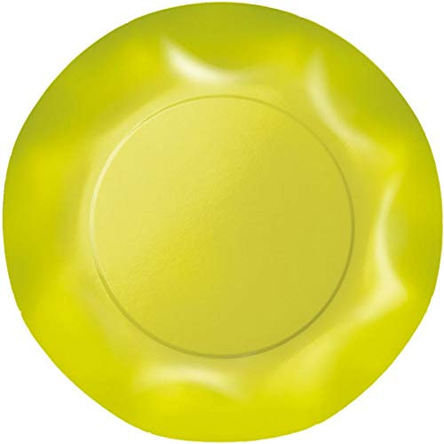 Zeus Party Piatti Piani Carta Plastificata Tinta Unita con Bordi Ondulati 25cm (Verde Mela)