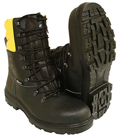 RocwooD Black & Yellow Chainsaw Forestry Aborist COFRA Boots Class 1 Size 6.5 Euro 40