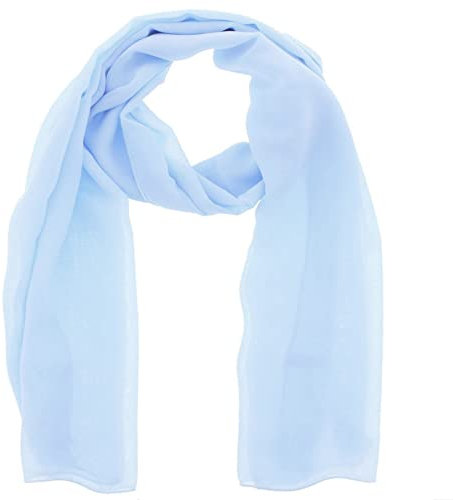 WESTEND CHOICE Ladies Chiffon Scarves Women Plain Neck Wrap Scarf Large Headscarf Girls Headwrap Sheer Wrap women's scarves & wraps 180x70 cm (Light blue)
