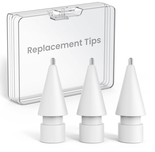 Delidigi Replacement Tips for Apple Pencil 1st & 2nd Gen, Apple Pencil Pro/USB-C, 5 Pack Wear-Resistant iPencil Nibs Accessories Fine Point Precise Control Pen Like Tips (White)