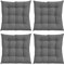 GREATOYAR Cojines para Silla y Asiento, Decoración de Asiento de Jardín Casa Terraza, Cojín Decorativo con Correas de Sujeción, 9 Pespuntes, Fabricado en España, 40 x 40 x 3.5 cm, Pack 4, Gris